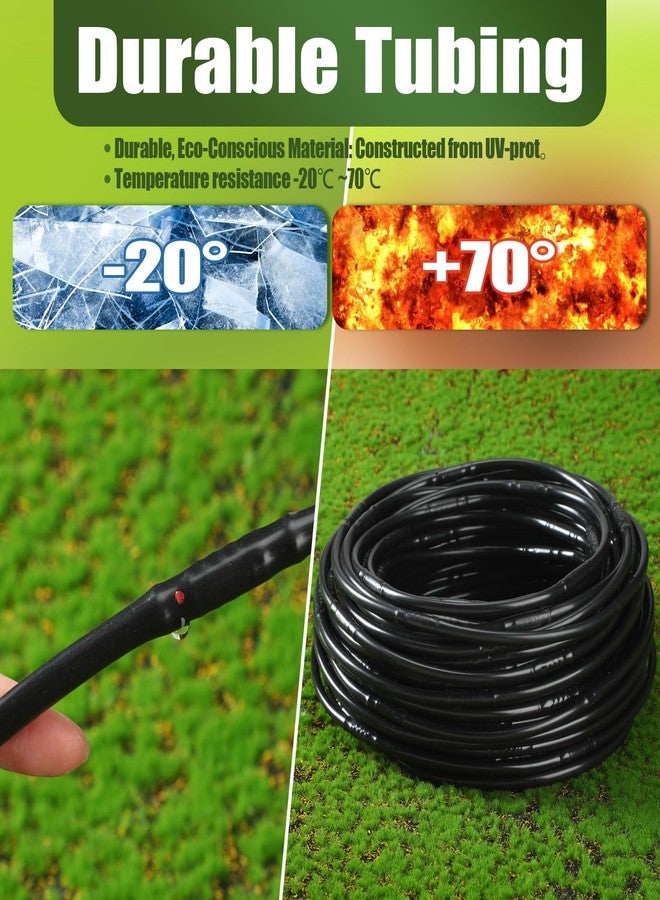 Innconee 1/4 Inch Drip Irrigation Tubing Hydroponics Dripline Hose with 6 Inch Emitter Spacing Irrigation Drip Line Emitter Tubing for Gardens Efficient Raised Beds Flower Watering(Black,150 ft) - Image 4