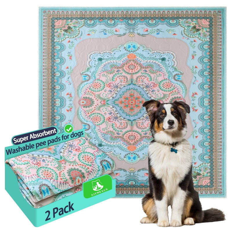 Aitmexcn Washable Pee Pads for Dogs 36x41 2 Pack Reusable Puppy Pads Pet Training Pads Super Absorbent 100 Waterproof Dog Pee Pads Whelping Housebreaking Incontinence for Playpen - Image 2