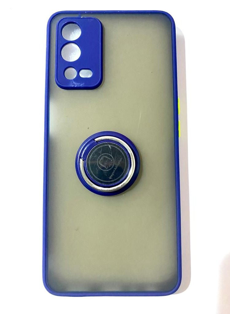 Protective Case Cover For OPPO A55 With Magnetic Ring Holder Blue 