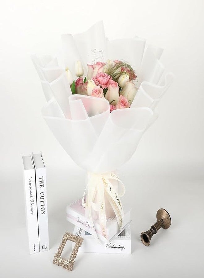 KTrading Waterproof Transparent Wrapping Paper 10 Sheets | Translucent Floral Bouquet Gift Wrapping Sheets for DIY Crafts, Party, Wedding & Event Decoration | 22.8 x 22.8 Inches (White) - Image 2