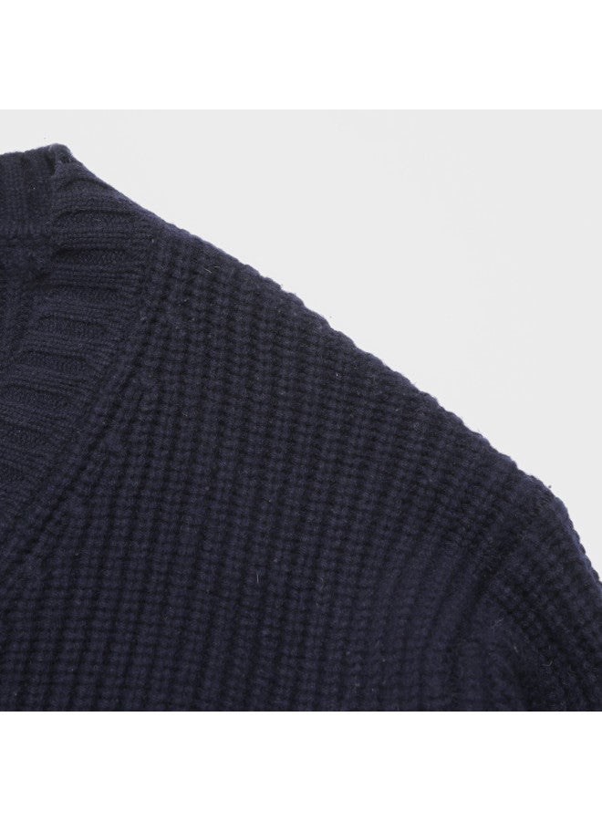 Zara men's Vintage Casual Everyday Commute Versatile Long Sleeve V-neck Wool Cardigan - Image 5