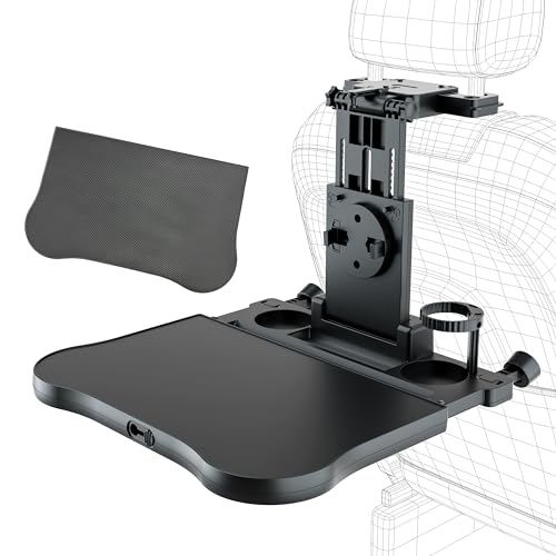 FANXIN Foldable Travel Tray for Rear Passenger Seat, Car Food Trays for Eating, Car Desk for Laptop Working on The Road with Non-Slip Mat - Image 1