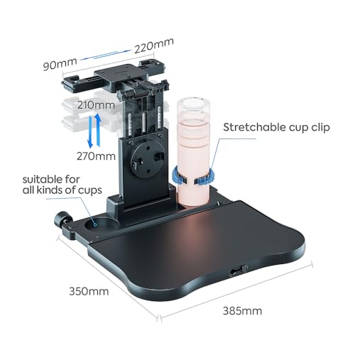FANXIN Foldable Travel Tray for Rear Passenger Seat, Car Food Trays for Eating, Car Desk for Laptop Working on The Road with Non-Slip Mat - Image 2