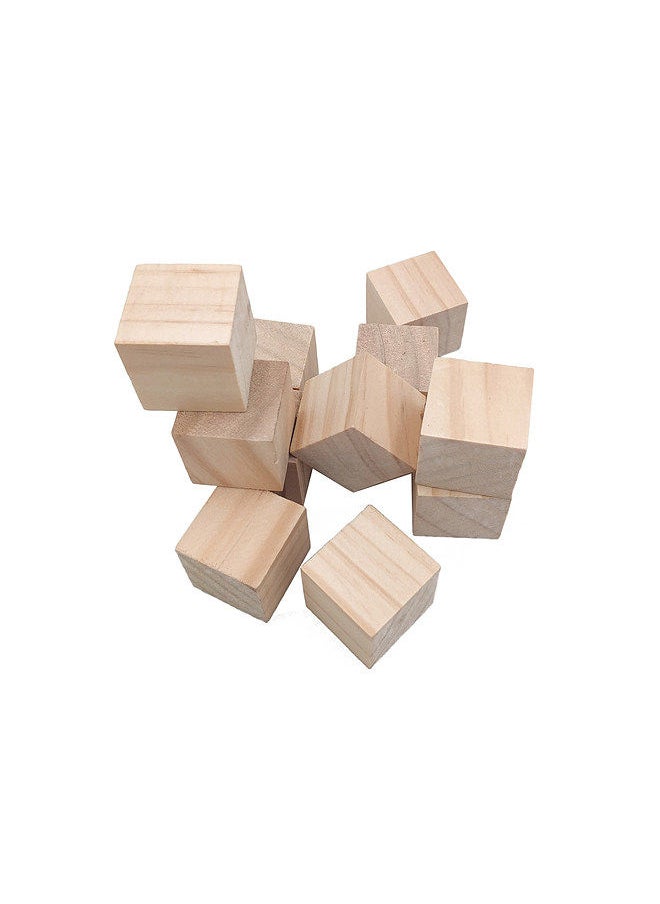 Two Trees Unfinished Wooden Blocks 15mm Pack of 50 Small Wood Cubes for Laser Engraver Crafts Making and DIY Home Decor Engraving Projects  - Image 1