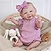 Aori Lifelike Reborn Baby Dolls 20 Inch Realistic Smiling Girl Newborn Baby Doll with Weighted Body for Cuddling Poseable Soft Vinyl Limbs with Purple Outfit Set for Girls 3 - Image 4