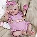 Aori Lifelike Reborn Baby Dolls 20 Inch Realistic Smiling Girl Newborn Baby Doll with Weighted Body for Cuddling Poseable Soft Vinyl Limbs with Purple Outfit Set for Girls 3 - Image 2