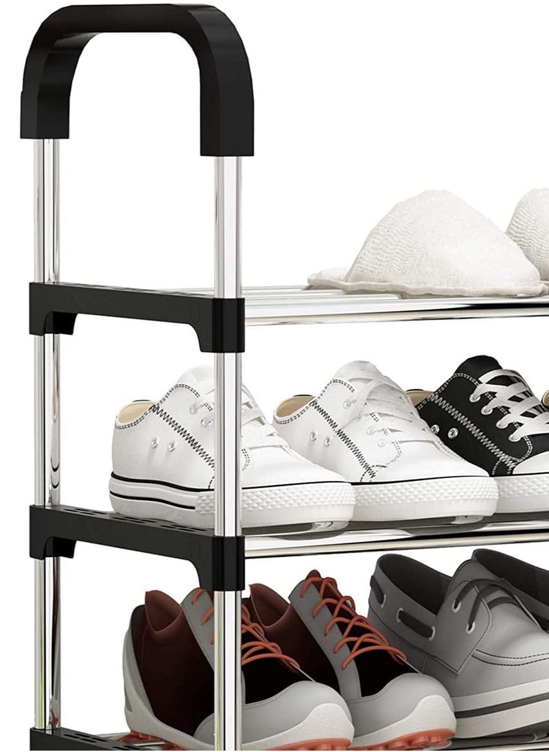 SAQOWARE - 8 Layer Shoe Rack Metal Hold up to 24 Pairs of Shoes,8-Tier Metal Freestanding Shoe Rack Shoe Organizer,Stackable Shoe Tower for Living Room, Portable Shoe Cabinet,Shoe Storage Organizer for Entryway - Image 1