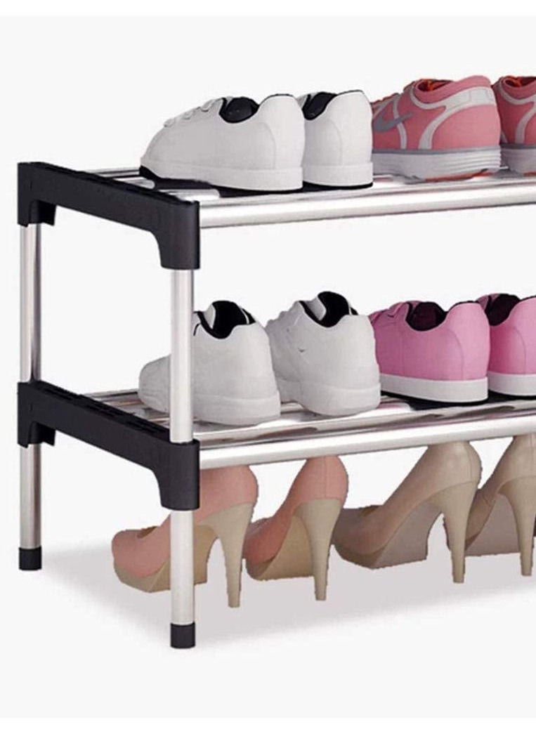 SAQOWARE - 8 Layer Shoe Rack Metal Hold up to 24 Pairs of Shoes,8-Tier Metal Freestanding Shoe Rack Shoe Organizer,Stackable Shoe Tower for Living Room, Portable Shoe Cabinet,Shoe Storage Organizer for Entryway - Image 1