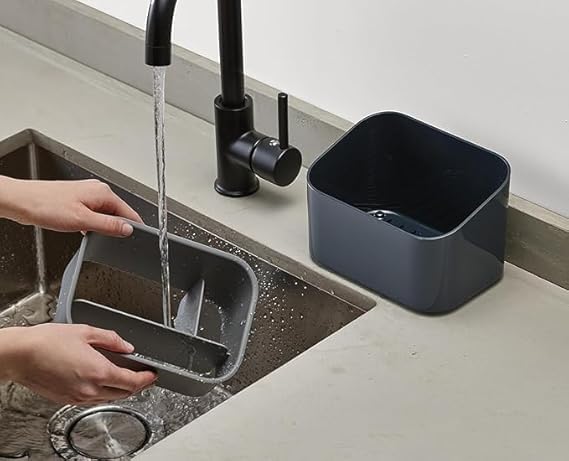 Vroxy منظم حوض المطبخ Vroxy، حامل إسفنجة لسائل المطبخ، رف تصريف حوض المنظف حامل إسفنجة الصابون (1 قطعة) - Image 4