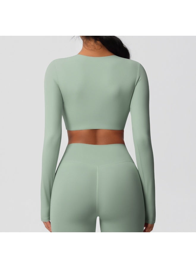 Yoga Shirts For Women Long Sleeve With Padded Fitness Running Gym Clothes Workout Dry Fit Breathable High Elastic Sports Top - Image 4