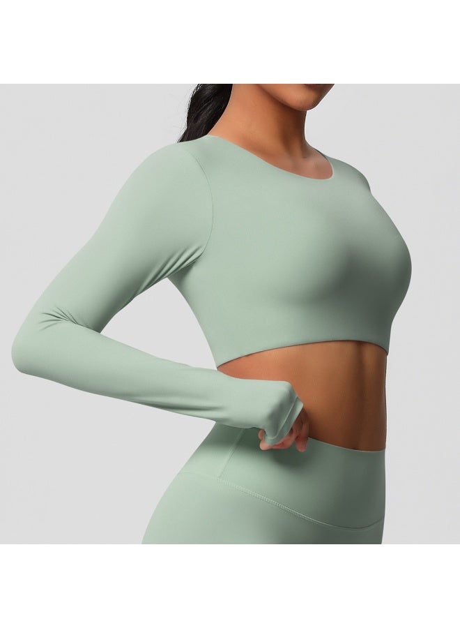 Yoga Shirts For Women Long Sleeve With Padded Fitness Running Gym Clothes Workout Dry Fit Breathable High Elastic Sports Top - Image 3