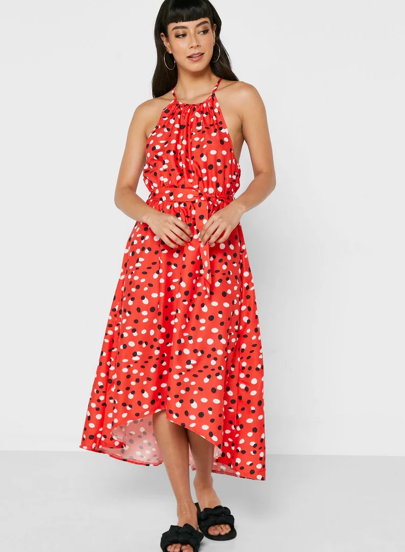ELLA Printed Dress With Belt