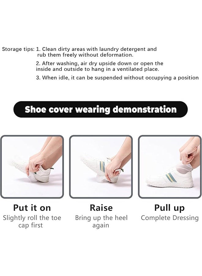 بيوينتي 3 أزواج من أغطية الأحذية المقاومة للماء، قابلة لإعادة الاستخدام، مانعة للانزلاق ومقاومة للماء، غطاء حذاء سيليكون عالي المرونة مقاوم للمطر لحماية الأحذية أثناء المشي لمسافات طويلة وركوب الدراجات في الهواء الطلق، مناسب للرجال والنساء - Image 4
