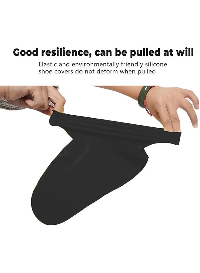 بيوينتي 3 أزواج من أغطية الأحذية المقاومة للماء، قابلة لإعادة الاستخدام، مانعة للانزلاق ومقاومة للماء، غطاء حذاء سيليكون عالي المرونة مقاوم للمطر لحماية الأحذية أثناء المشي لمسافات طويلة وركوب الدراجات في الهواء الطلق، مناسب للرجال والنساء - Image 5
