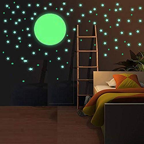 DreamKraft Vinyl Glow in The Dark Wall Stickers 9.44 X 11.81 X 0.39 inch, Green,3S1M, Self-Adhesive - Image 2