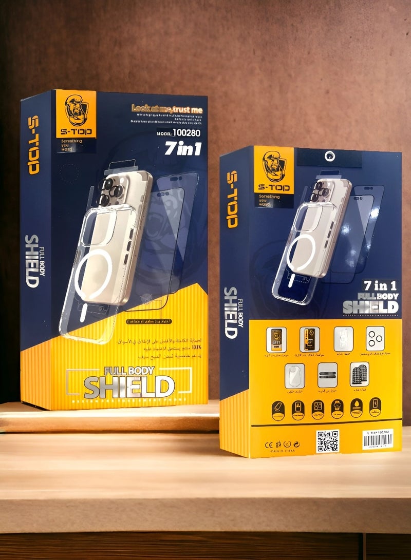 اس-توب بكج الحماية الكاملة الجديد لـ جالكسي اس 24 (GALAXY S24) مع كفر يدعم الشحن اللاسلكي (MagSafe), حماية كاملة لجهازك ضد الخدوش والسقوط (7in1), البكج الأصلي من S-TOP - Image 2