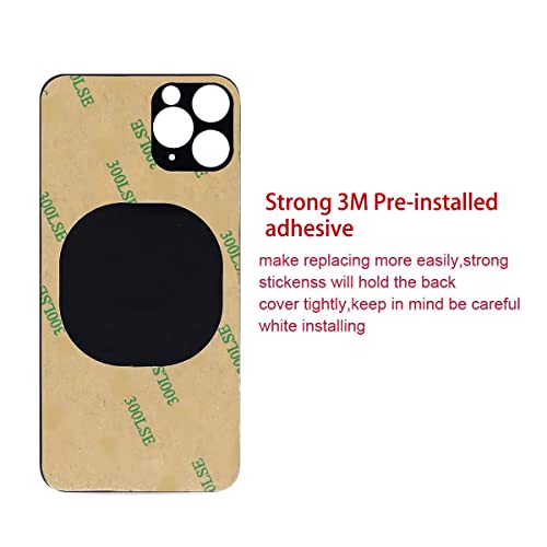 Perzework OEM Rear Back Glass Replacement for iPhone 11 Pro Max 6.5 inches with Reparing Toolkit and Pre-Installed Adhesive (Space Gray/Black) - Image 4