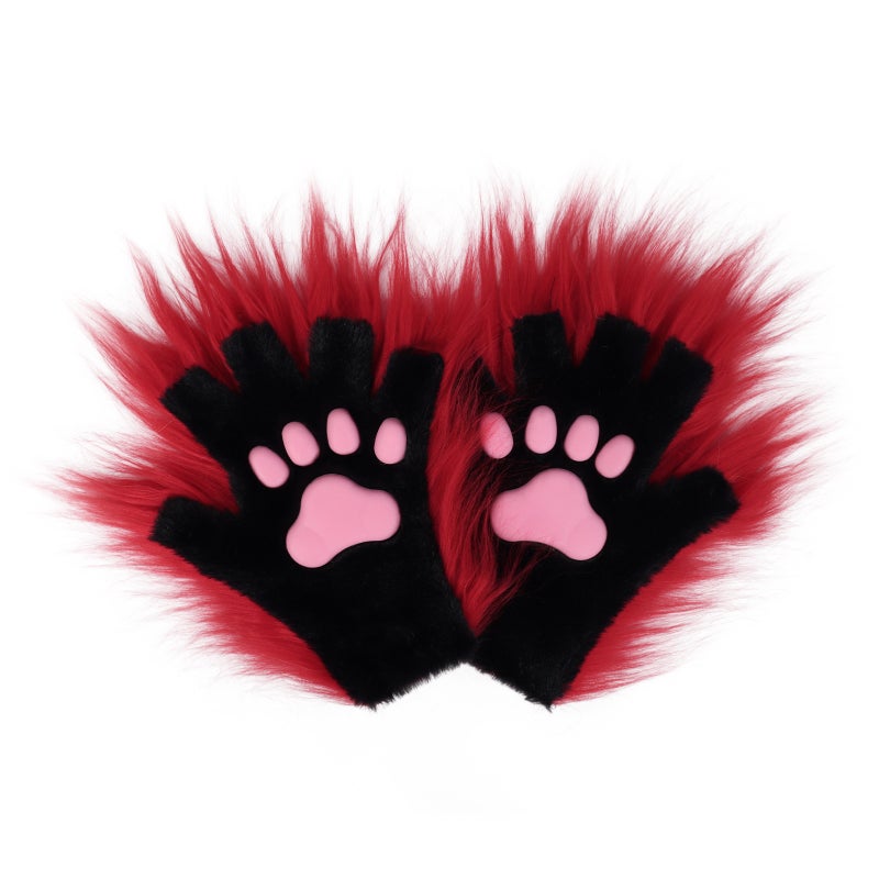 Plush Cat Paw Cosplay Gloves - Image 2