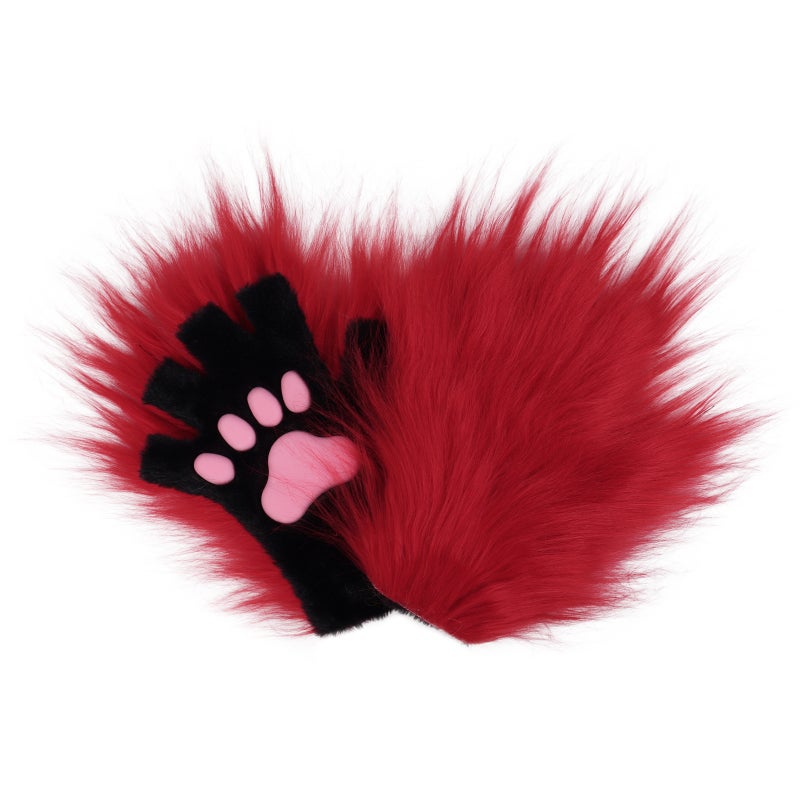 Plush Cat Paw Cosplay Gloves - Image 3