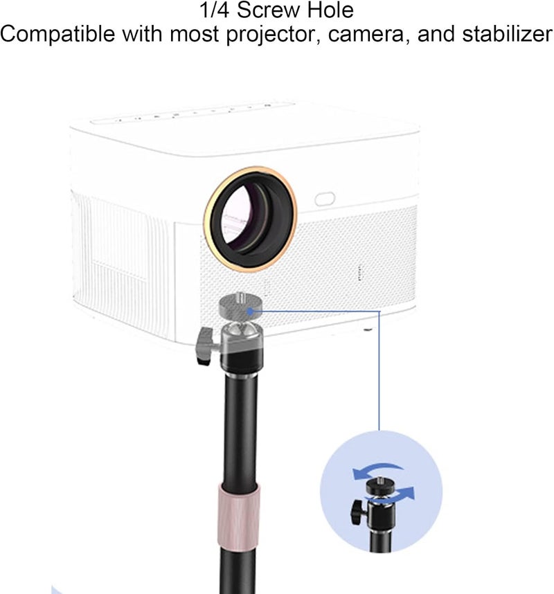 Goshyda Projector Floor Stand Universal Aluminum Projector Tripod 9.8-15.7 Inch Adjustable Rotating Floor Stand Kit for 1/4 Inch Screw Cameras Phones Projectors (Large Stabilizer 5KG Capacity) - Image 3