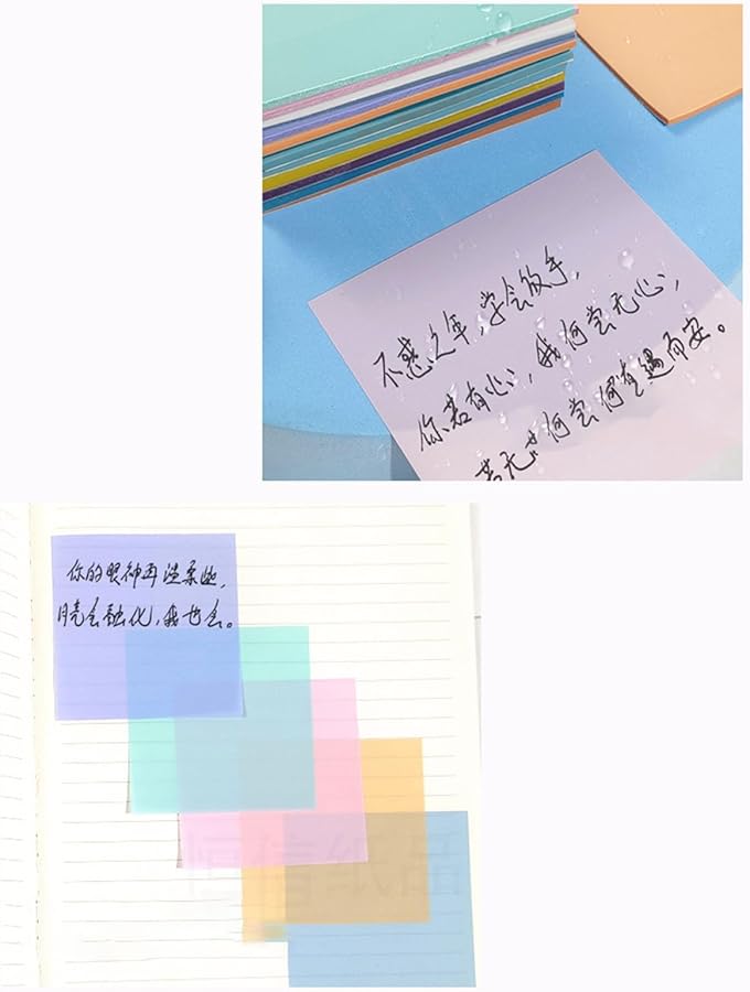 ملاحظات لاصقة ملونة بالماكارون الأخضر 5 قطع، مذكرات لاصقة مقاومة للماء للمدرسة والمكتب - Image 3