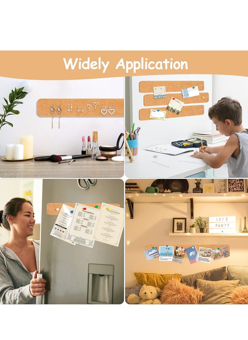 Fanski 5 Pack Bulletin Board Strips, COIDEA Felt Pin Board Bar with 35 Push Pins Self-Adhesive Felt Bulletin Board for Office School Home Wall Decoration, for Organize Memo, Photos, Display  - Image 4