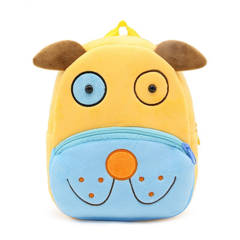 Plush Kids Backpack, Dog Animal Design, Soft Lightweight School Bag for Toddlers and Preschool Kids - Image 1