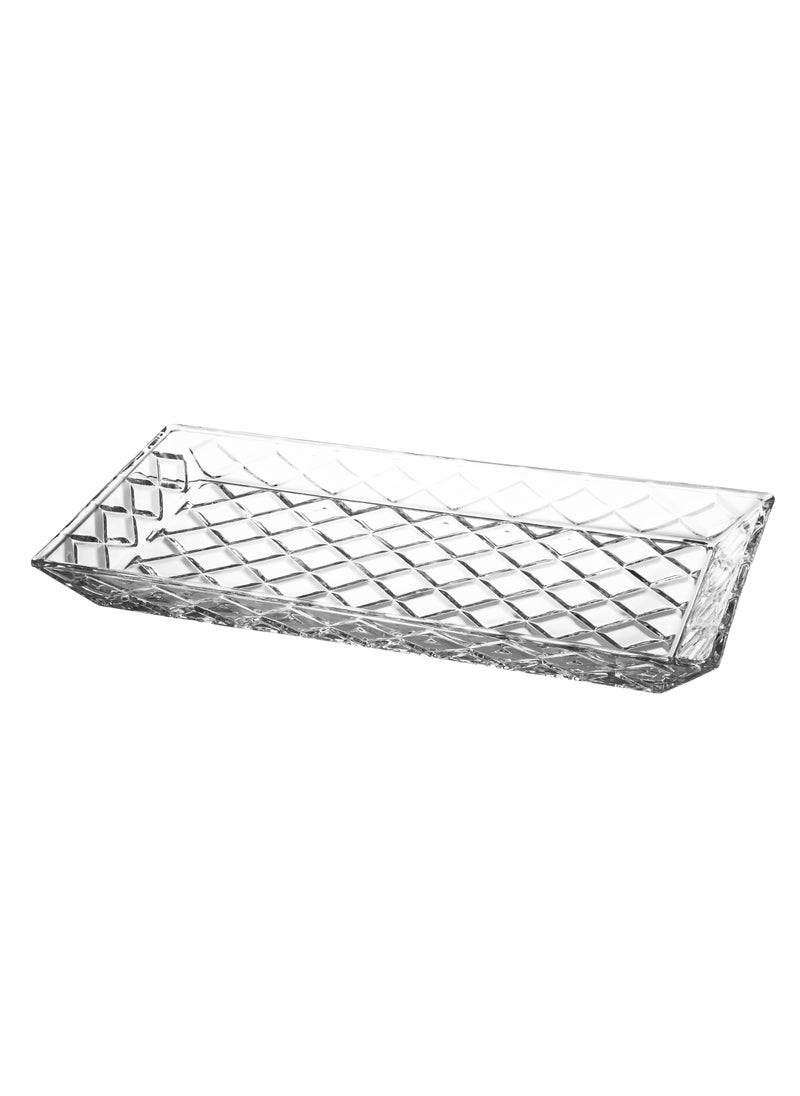 Elegant - Rectangular Crystal Serving Dish For Sweets And Pastries And Multi Use 30X15X3 Cm Clear - Image 1