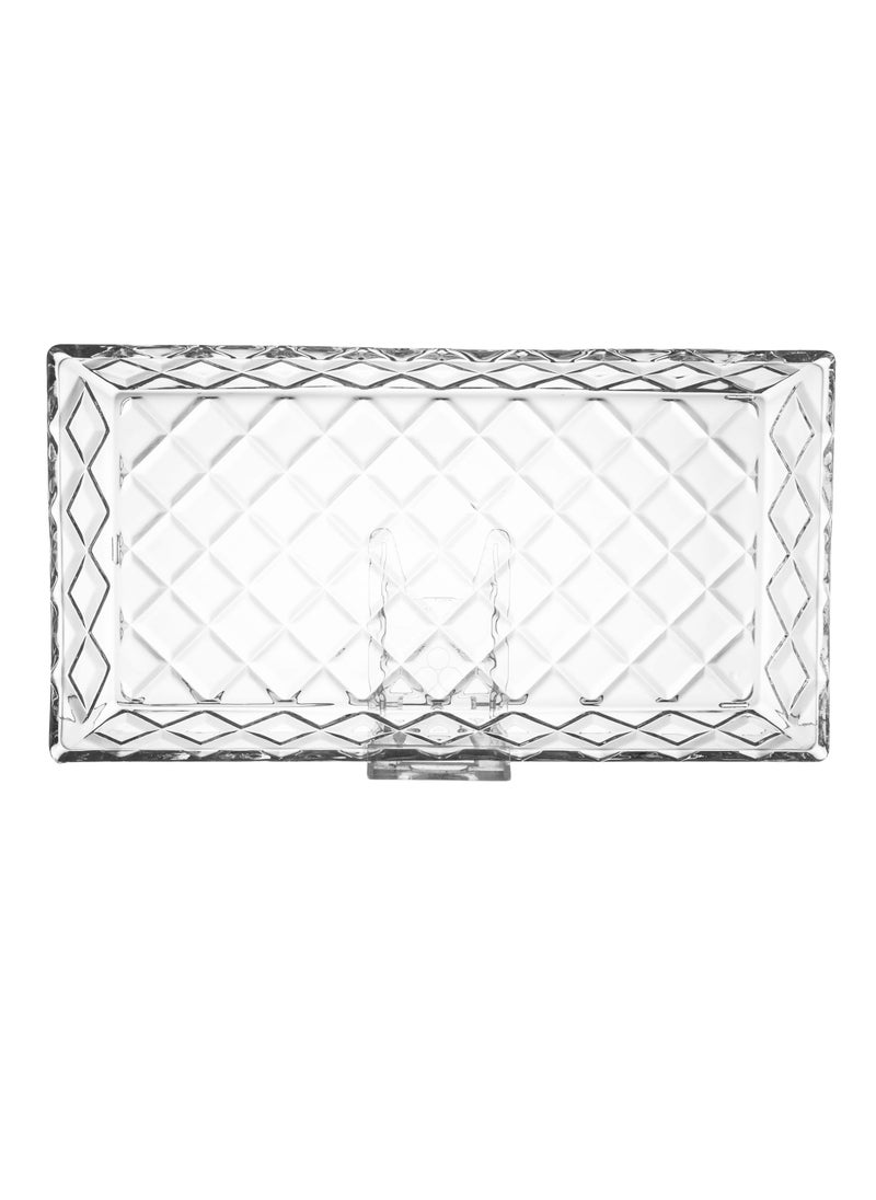 Elegant - Rectangular Crystal Serving Dish For Sweets And Pastries And Multi Use 30X15X3 Cm Clear - Image 1