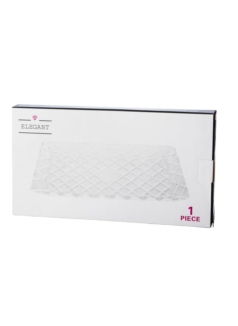 Elegant - Rectangular Crystal Serving Dish For Sweets And Pastries And Multi Use 30X15X3 Cm Clear - Image 1