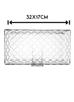 Elegant Rectangular Crystal Serving Dish For Sweets And Pastries And Multi Use 30X15X3 Cm Clear  - Image 4