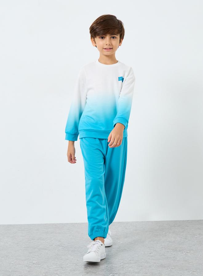 Styli Boys Dip Dye Graphic Sweatshirt and Joggers Set - Image 2