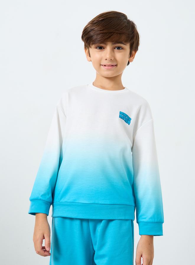 Styli Boys Dip Dye Graphic Sweatshirt and Joggers Set - Image 3