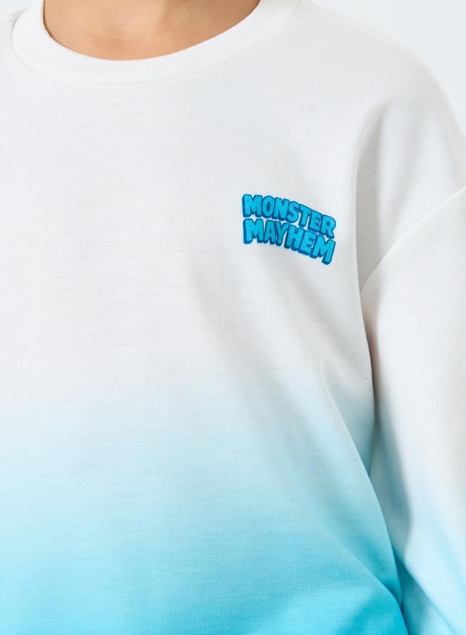 Styli Boys Dip Dye Graphic Sweatshirt and Joggers Set - Image 5