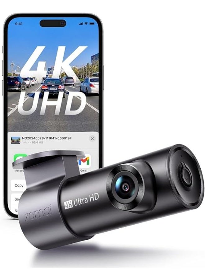 70mai M310 Plus 4K Car Front Dashcam, 2160P Mini Dash Cam with 360° Rotation, WiFi & G-Sensor, Super Night Vision & WDR, F1.55 Aperture, 24h Parking Monitoring, Loop Recording, Max. 256 GB - Image 1