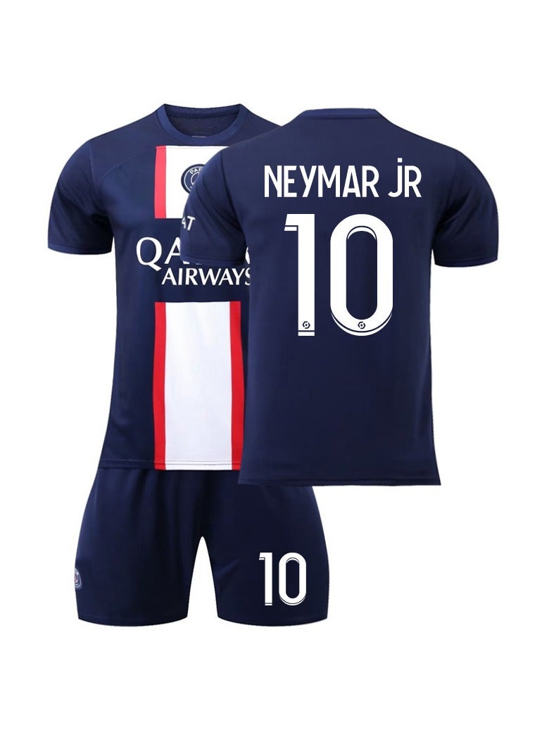 عام مجموعة هدايا قميص كرة القدم المنزلي لباريس سان جيرمان 22-23 نيمار جونيور #10 قميص كرة القدم / شورت، للأطفال والكبار، هدية لأصدقاء المشجعين - Image 1