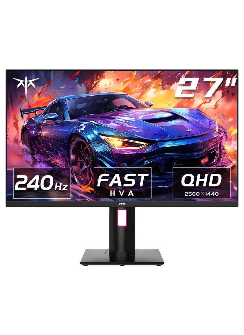 KTC 27GS950 Gaming Monitor, 27" Fast HVA Display, QHD Resolution, 240Hz Refresh Rate, 1ms Response Time, AMD FreeSync & G-Sync Compatible, 16.7m Color Support, Black | 27GS950  - Image 1