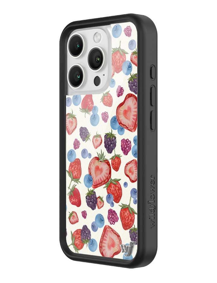 Wildflower Cases - Fruit Tart, Compatible with Apple iPhone 16 Pro | Berry Blue Red Pink Popular Aesthetic Cute Trendy - Protective Black Bumper, 4ft Drop Test Certified, Women Owned Small Business - Image 2
