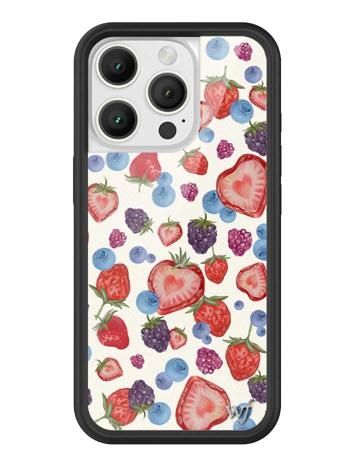 Wildflower Cases - Fruit Tart, Compatible with Apple iPhone 16 Pro | Berry Blue Red Pink Popular Aesthetic Cute Trendy - Protective Black Bumper, 4ft Drop Test Certified, Women Owned Small Business - Image 1