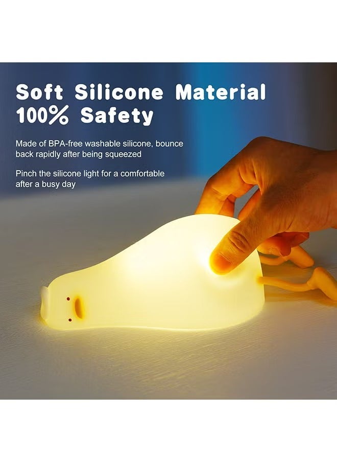 ELTRAZONE Duck Lamp Lying Flat – 3-Speed Adjustable Light, Smart Bedside Lamp with Flap Sensor | Soft Silicone Rechargeable Night Light for Kids, Ideal for Bedrooms & Nurseries - Image 3