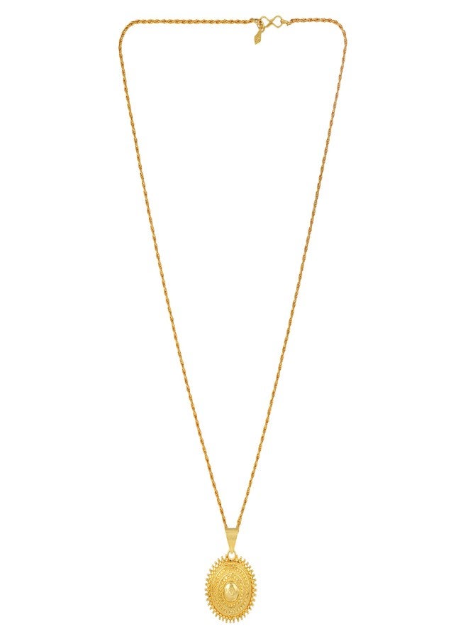 Memoir Brass Gold plated Rasrawa Fortune Chakra Fashion Pendant Designer Jewellery Women (PCSV1678) - Image 2
