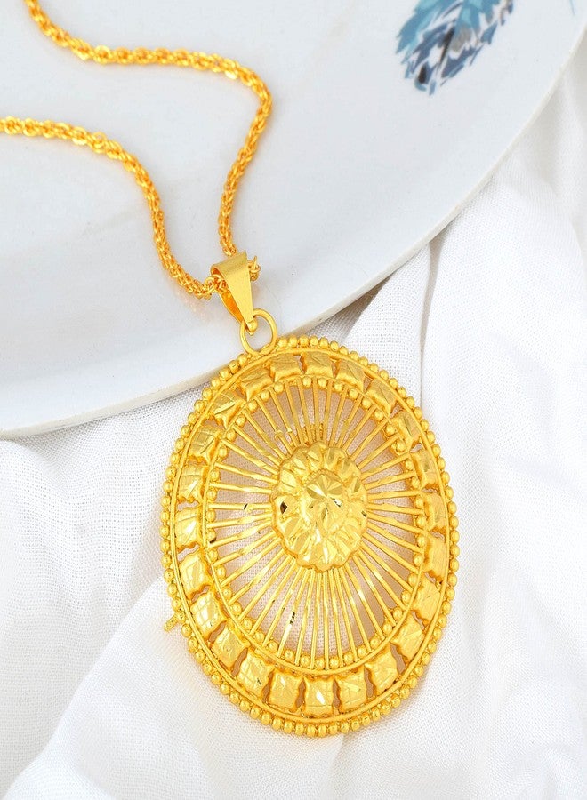 Memoir Brass Gold plated Rasrawa Fortune Chakra Fashion Pendant Designer Jewellery Women (PCSV1678) - Image 4
