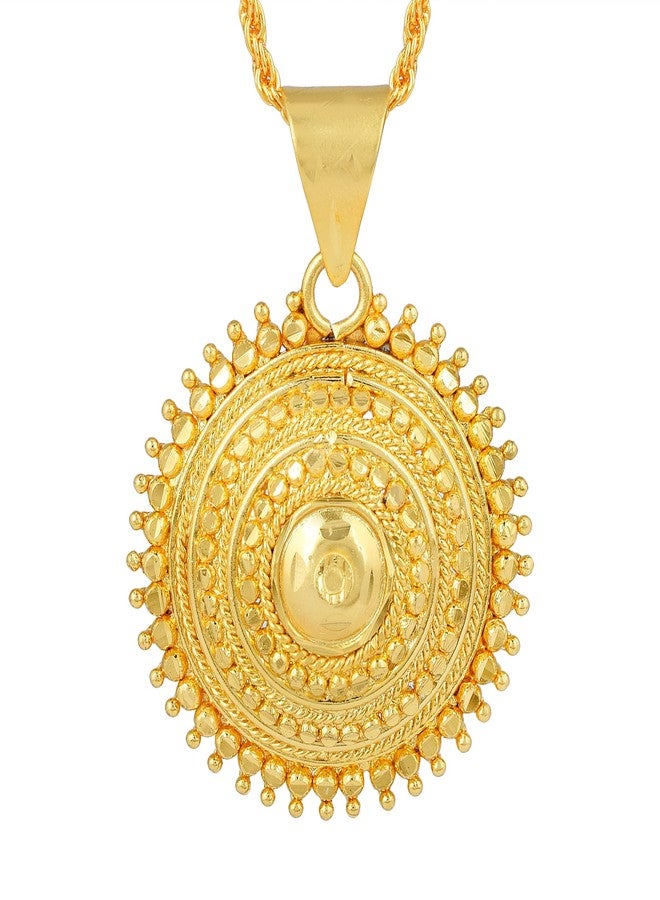 Memoir Brass Gold plated Rasrawa Fortune Chakra Fashion Pendant Designer Jewellery Women (PCSV1678) - Image 1