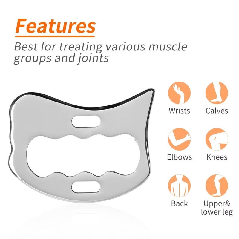 Rylpoint Guasha Massage Tool, Grade Stainless Steel Scraping Tool for Soft Tissue Upgrade Physical Therapy Stuff,Used for Back, Legs, Arms,Neck,Shoulder, Gua sha Tool - Image 2