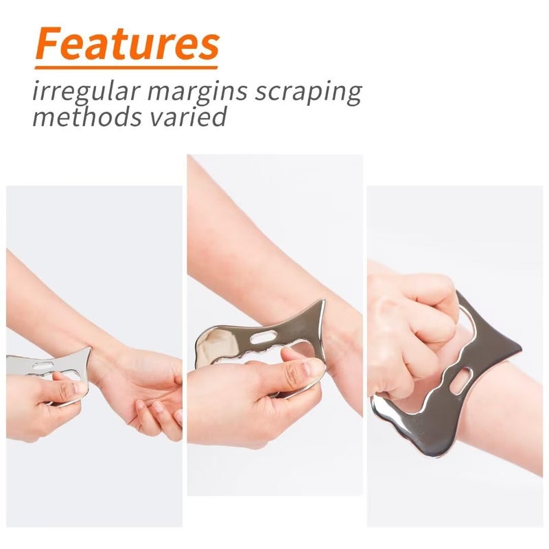 Rylpoint Guasha Massage Tool, Grade Stainless Steel Scraping Tool for Soft Tissue Upgrade Physical Therapy Stuff,Used for Back, Legs, Arms,Neck,Shoulder, Gua sha Tool - Image 3