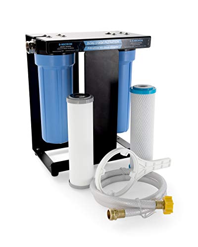 Camco EVO X2 Dual Stage CamperRV Water Filter Kit 2 Stage Filtration wKDF GAC Filters Out Bad Taste Odors Lead Bacteria More Replaceable Filters 40639 - Image 1
