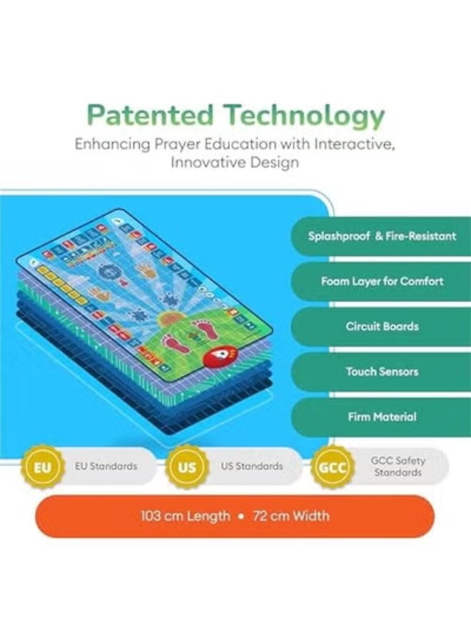 KHAJUL Salah Learning Prayer Mat with 36 Touch Keys and 7 Languages, Speaker, Fun & Easy Interactive Islamic Toy for Ages 3+ Children - Image 4