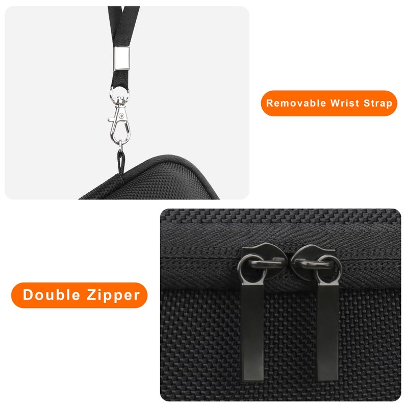 Canboc Hard Case for FLEXTAILGEAR MAX Pump 2020/ MAX Pump Plus/ MP2 Pro/ MP2 Plus Portable Air Pump, Zipper Mesh Pocket fits 5Pcs Nozzles and Charging Cable, Black+Orange (Case Only) - Image 5