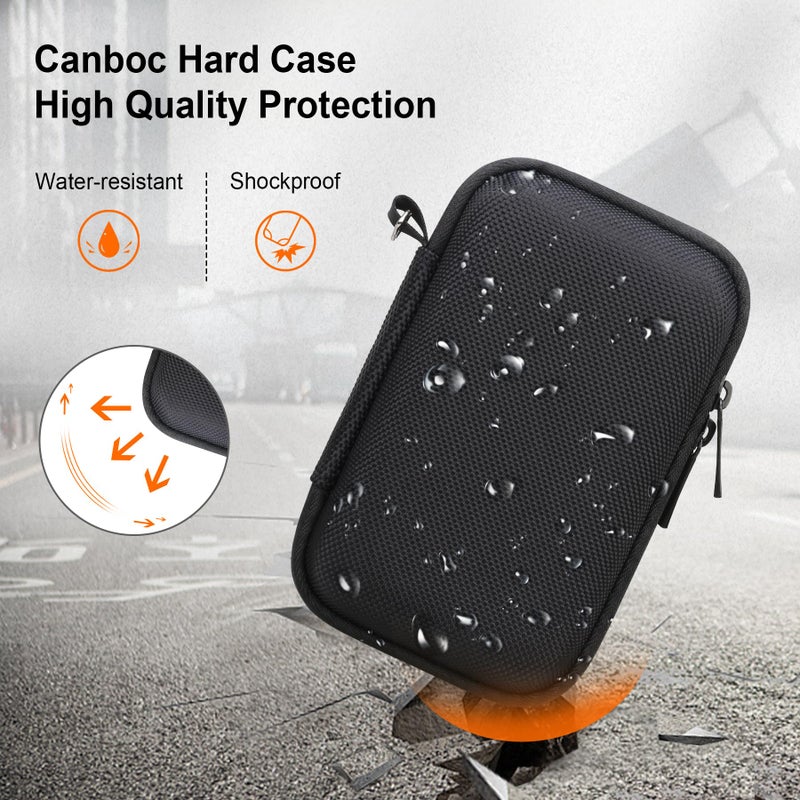 Canboc Hard Case for FLEXTAILGEAR MAX Pump 2020/ MAX Pump Plus/ MP2 Pro/ MP2 Plus Portable Air Pump, Zipper Mesh Pocket fits 5Pcs Nozzles and Charging Cable, Black+Orange (Case Only) - Image 4