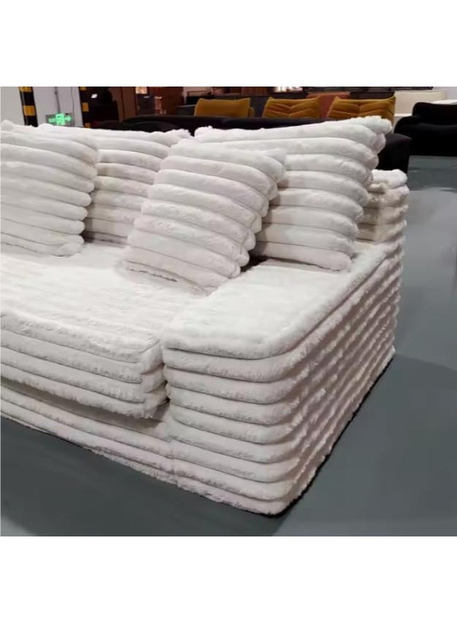 Zayn comforts Luxe Suede Modular King Sofa  The Ultimate Statement Piece for Living Room, Bedroom, or Balcony (Grey) - Image 4